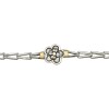 Pulsera Flor-Plata y Oro-Sin Piedra-PU5009 sinpiedra