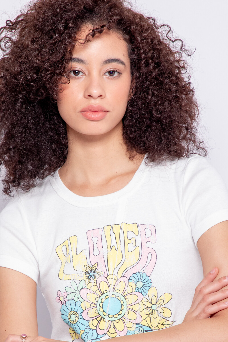 REMERA FLOWER SOUL Blanco