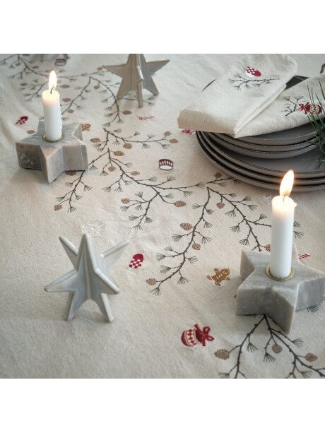 Mantel navideño NELLIKE 140x240 natural Mantel navideño NELLIKE 140x240 natural