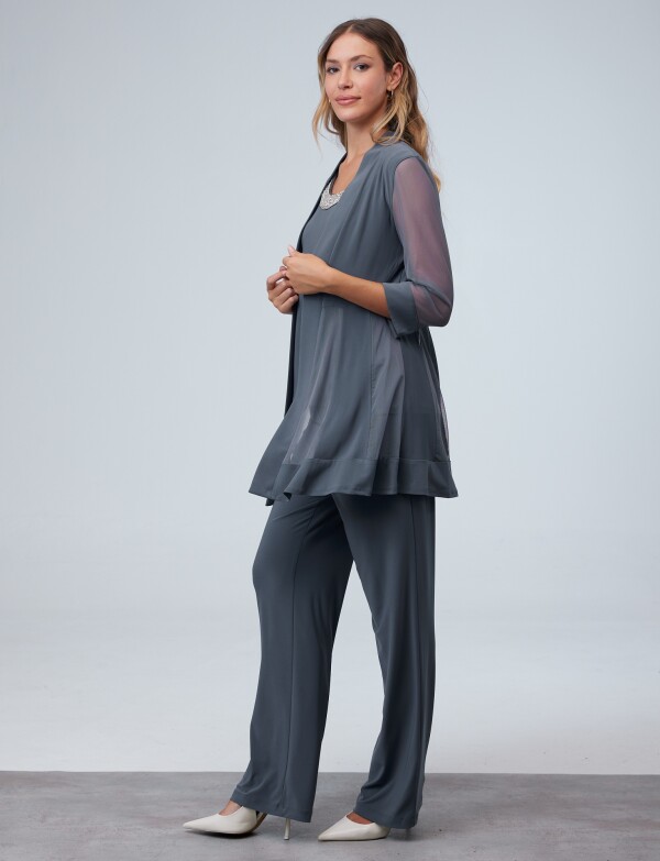 Set Blusa, Pantalón & Chaqueta GRIS OSCURO