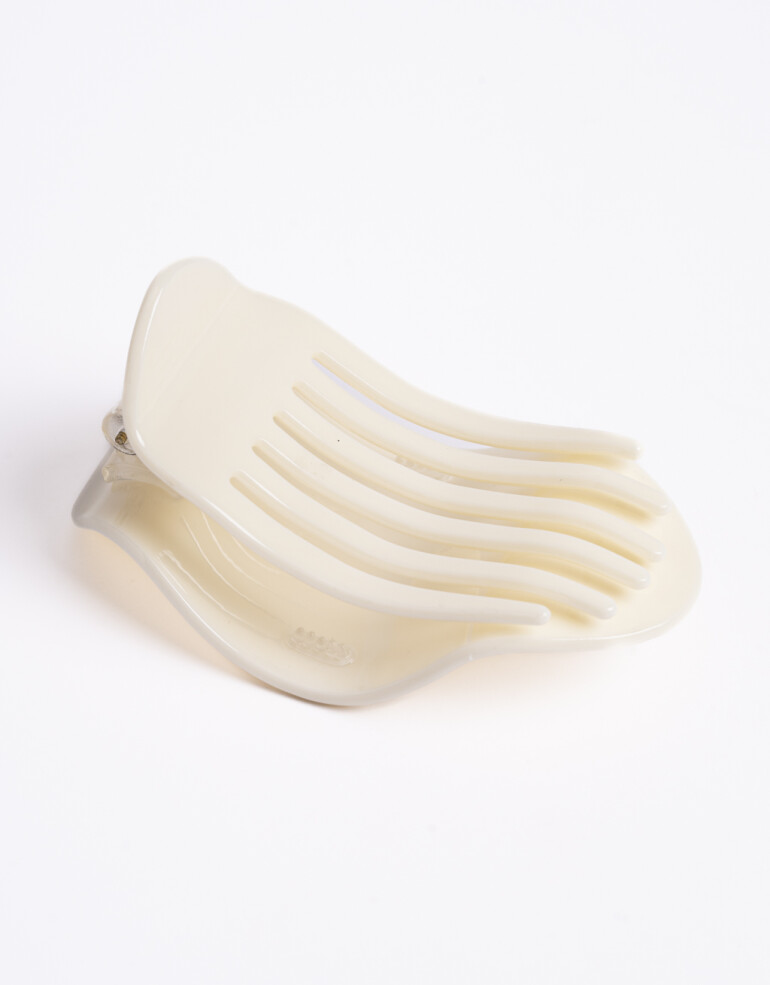 Broche Básicos Broche Acrílico Wavy - Blanco Crudo