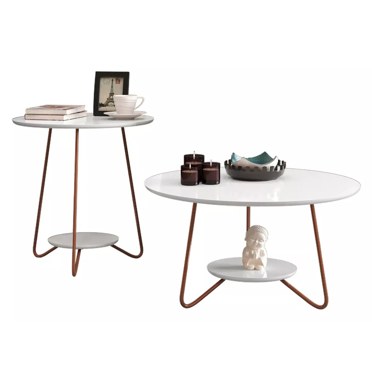 COMBO MESAS DE LIVING CENTRO + MESA LATERAL 