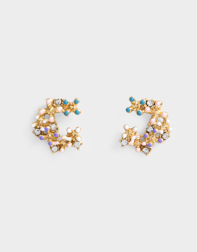 Aros Pasantes Con flores Aros Pasantes Con Flores - Dorado