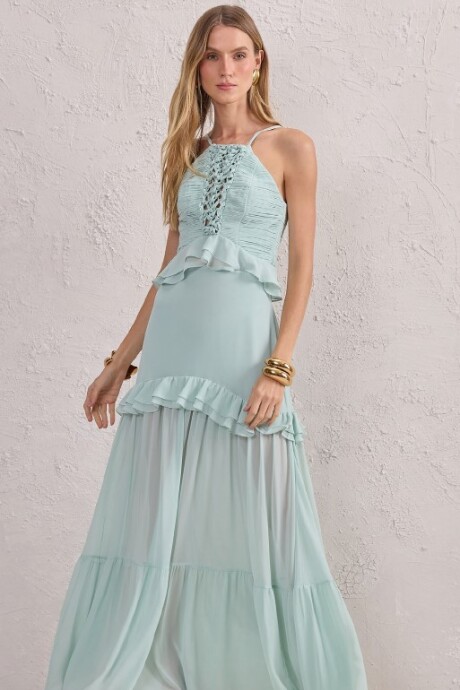 Conjunto de top y falda Otilia Verde Agua