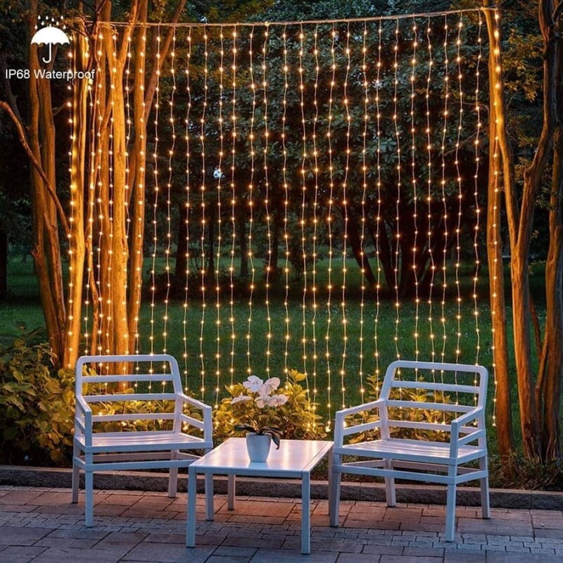 Cortina lluvia luces led cálida decoración 3x3mts Cortina lluvia luces led cálida decoración 3x3mts