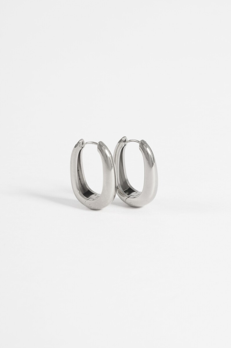 Aros acero ovalados bold - plateado 
