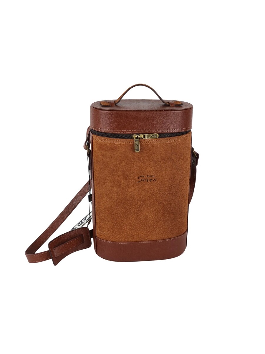 Matera de cuero combinada con pecari - oxido 