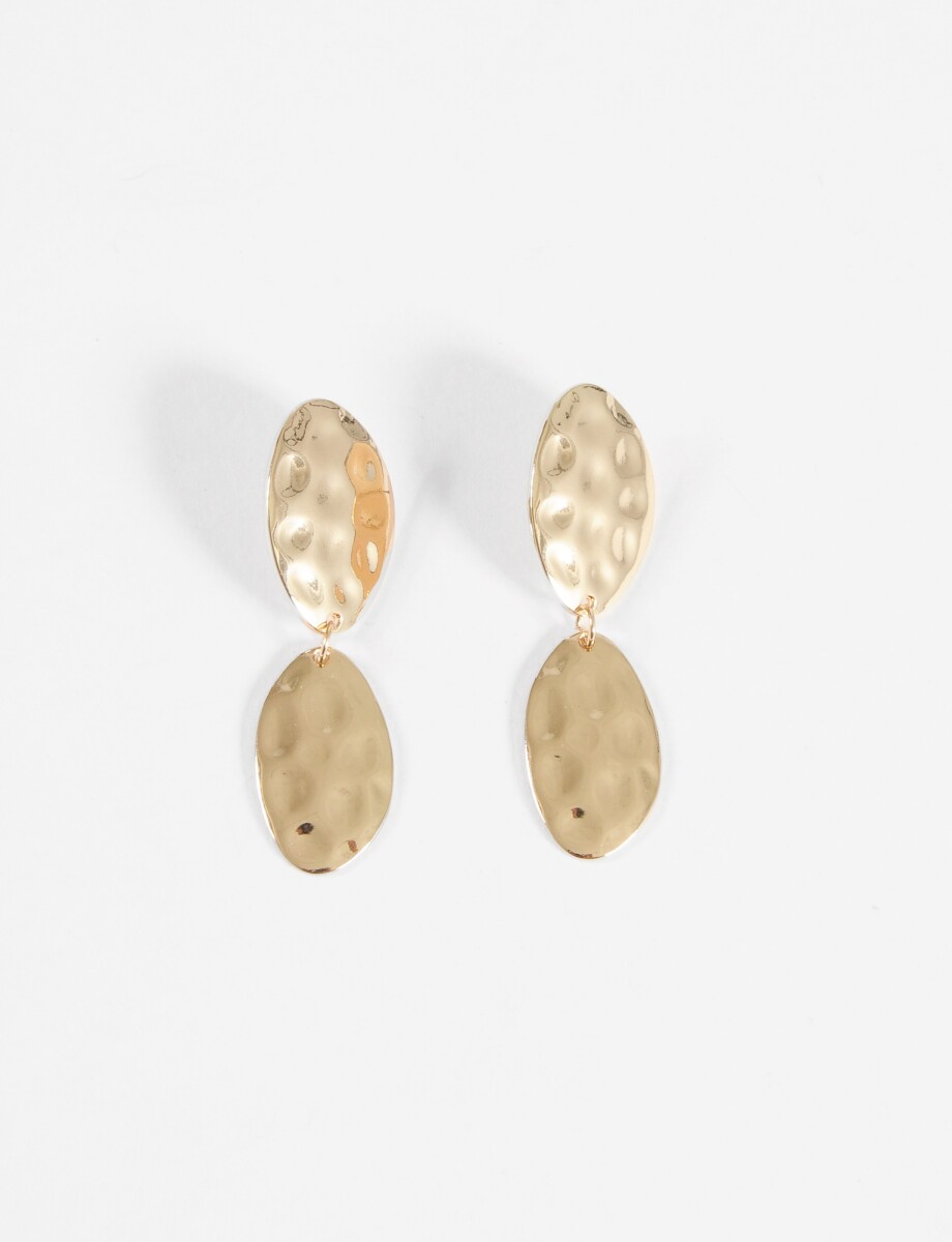 Caravanas metal texture doble - dorado 