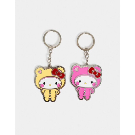 Set De Llaveros Para Compartir Hello Kitty Kawaii Combinacion Multicolor