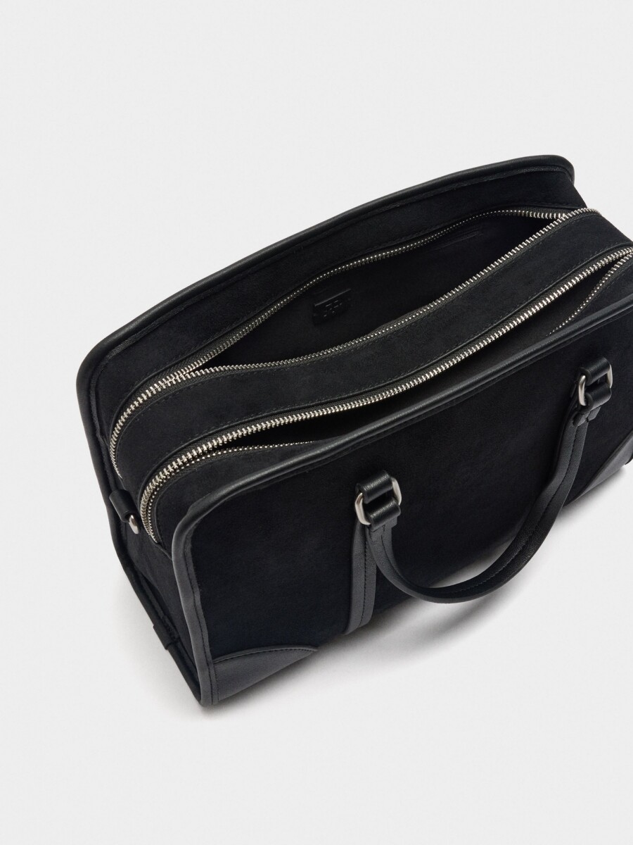 Bolso Tote Con Efecto Piel Y Asa Para El Hombro negro