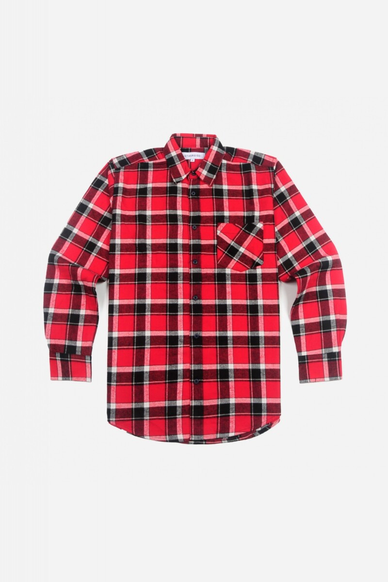 Camisa escocesa - Hombre - ROJO 