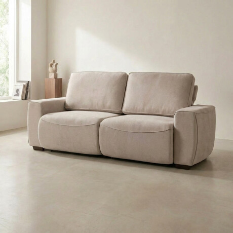 Sofá Adan (Retráctil) - Tela Microfibra - 2 módulos 12072 (Beige)