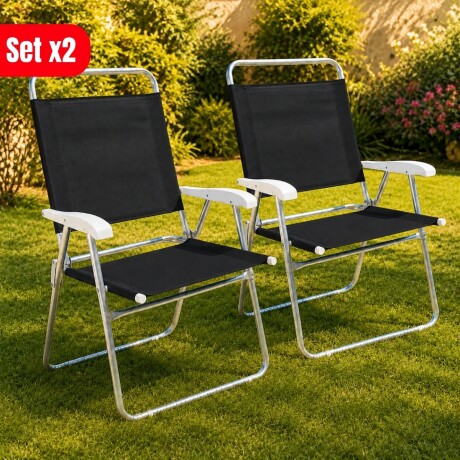Set X 2 Sillas Master Plus Aluminio NEGRO