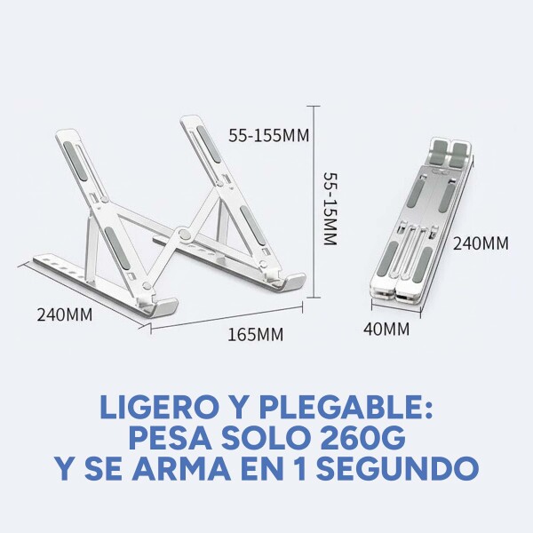 Soporte Plegable Notebook Laptop Ergonomico Calidad Pro Color Variante Blanco