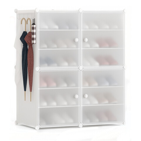 Zapatera Organizador Ropero Estanteria Con Puertas Zapatos Imback PLC001 Blanco Zapatera Organizador Ropero Estanteria Con Puertas Zapatos Imback PLC001 Blanco