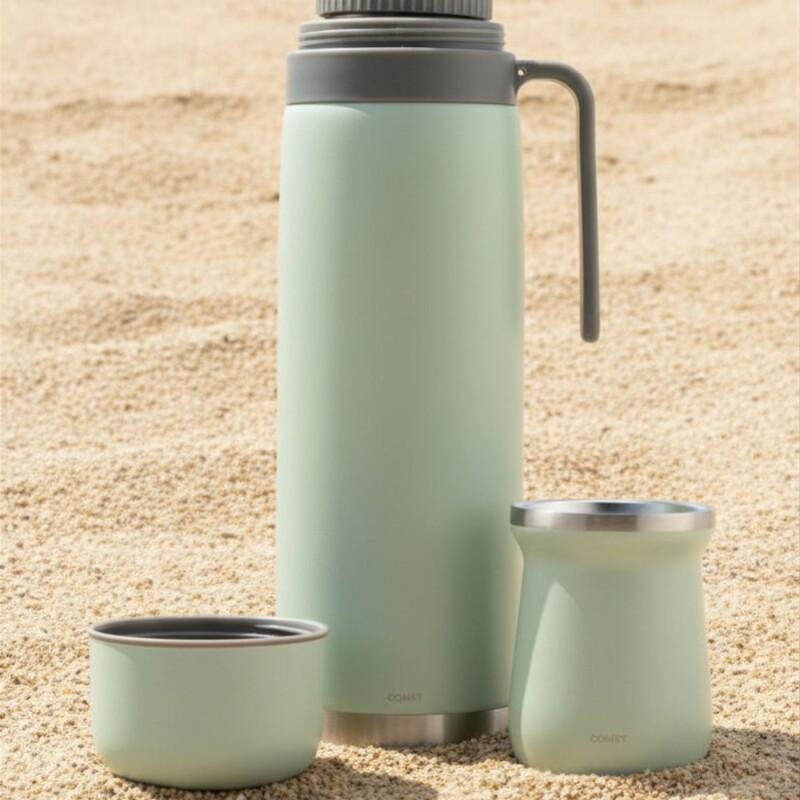 Set termo Comet Bologna 1 lt + Mate de 160 ml Verde