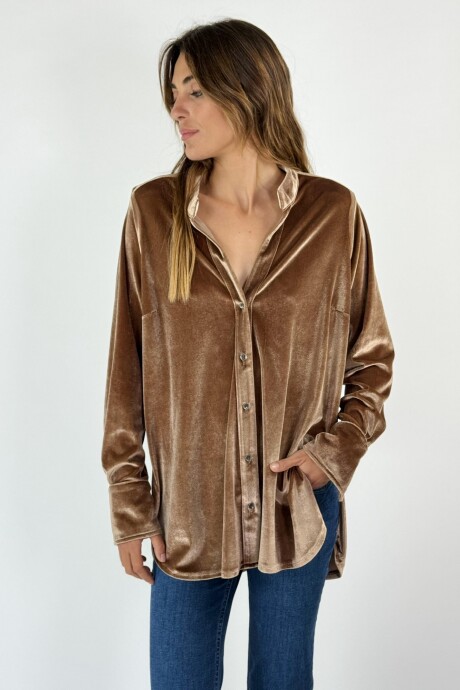 CAMISA VELVET ORNELLA Camel