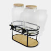JGO DISPENSADOR DOBLE C/SOPORTE METAL/VASOS Unica