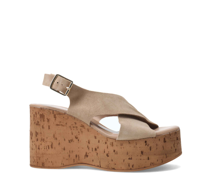 Sandalia con plataforma Beige