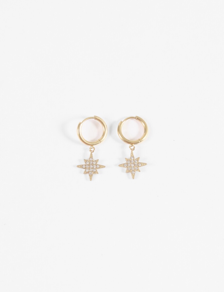 Aros dije estrella strass - dorado 