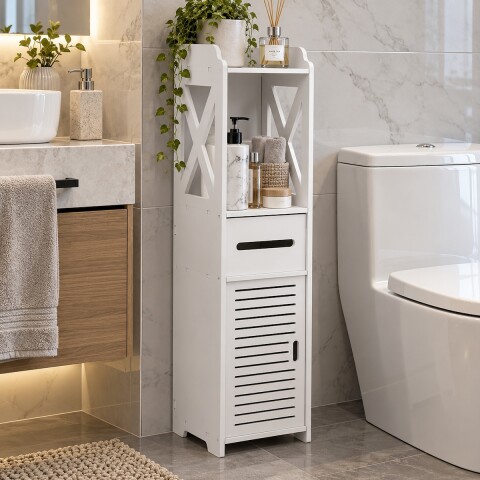 Organizador Puertas Estantes Mueble Espacios Reducidos Baño IMBACK Color Blanco Organizador Puertas Estantes Mueble Espacios Reducidos Baño IMBACK Color Blanco