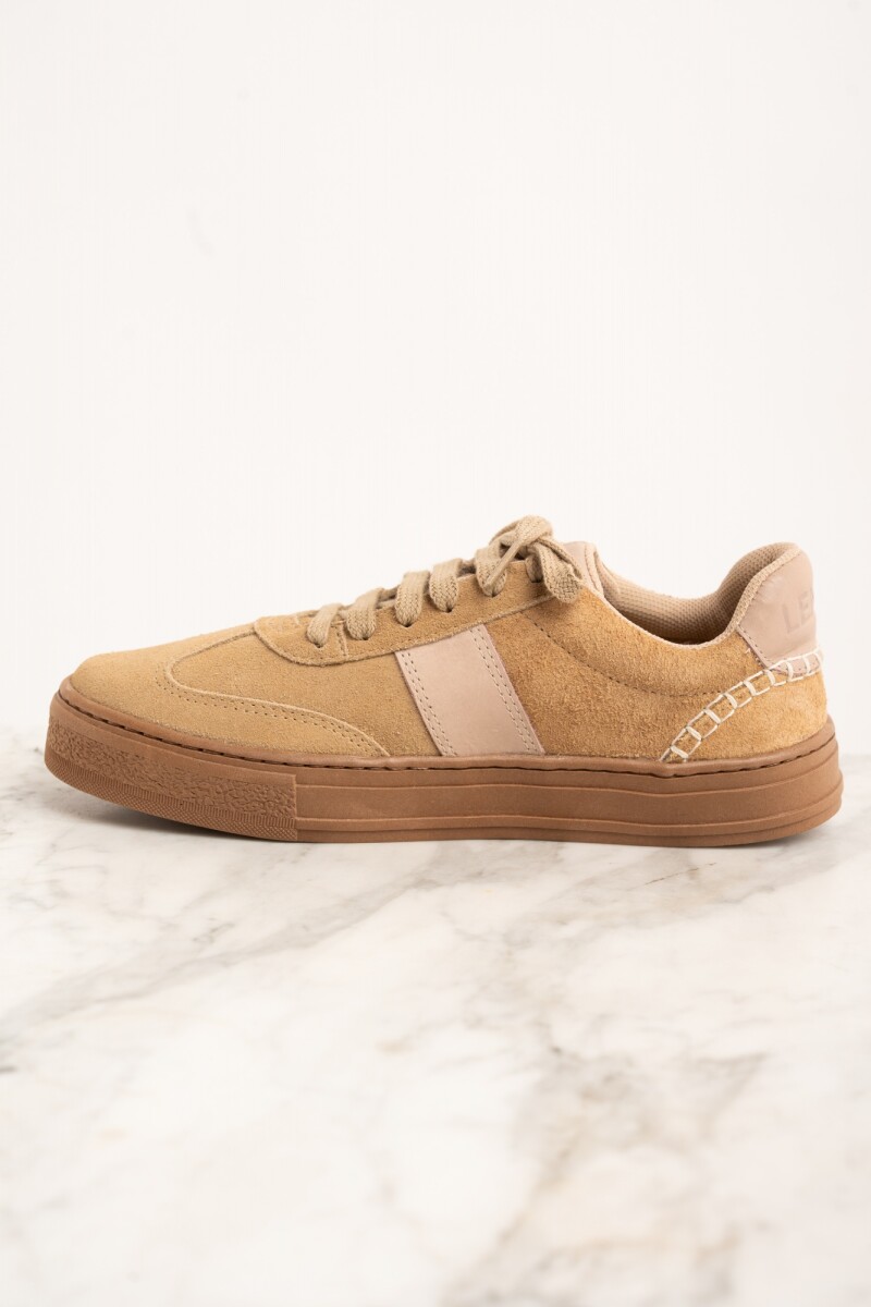 Zapatilla Combinada Gamuza Mocha