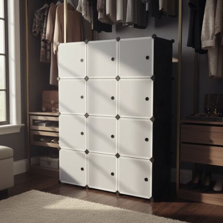 Armario Plástico Lumax 12 Puertas Desmontable Portátil Blanco