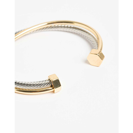 Pulsera Rígida Metal Biplating. Dorado