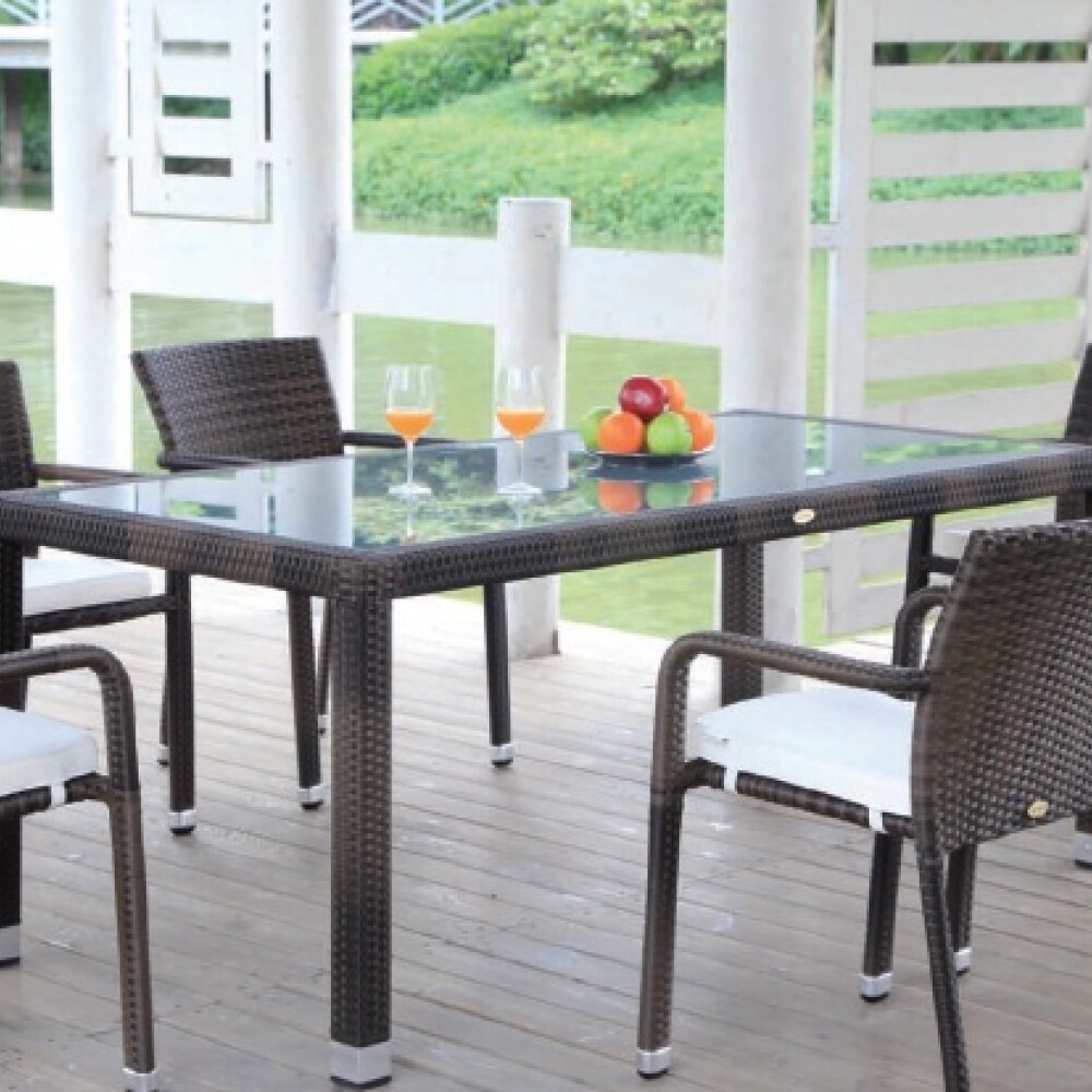 Mesa Jardín Aluminio Simil Rattán C/cristal Templado!!! Mesa Jardín Aluminio Simil Rattán C/cristal Templado!!!