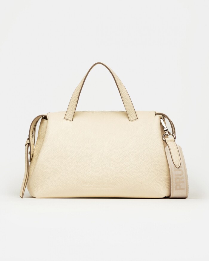 Cartera de mano Resort en cuero graneado Cotton Niquel