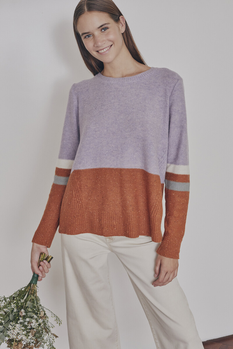 Sweater Cierre Espalda Combinado - Multi 