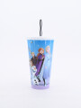 VASO CON SORBITO FROZEN AZUL