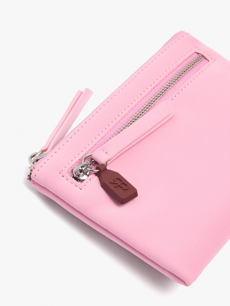 Tarjetero Con Textura Suave rosa