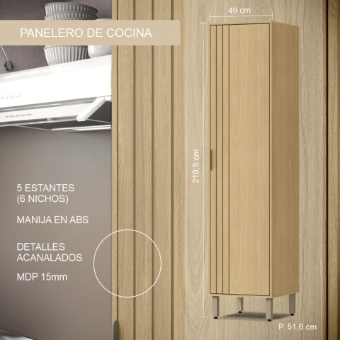 Kit de Cocina Modular Completo Gloria Mdp 15mm Bajo Mesadas - Aeréos - Torre - Panelero - Castaño / Off White Kit de Cocina Modular Completo Gloria Mdp 15mm Bajo Mesadas - Aeréos - Torre - Panelero - Castaño / Off White