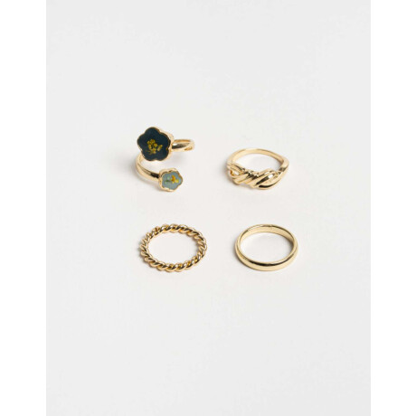 Sets Anillos Flores atrapadas Dorado