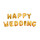 Globo De Aluminio Happy Wedding Dorado