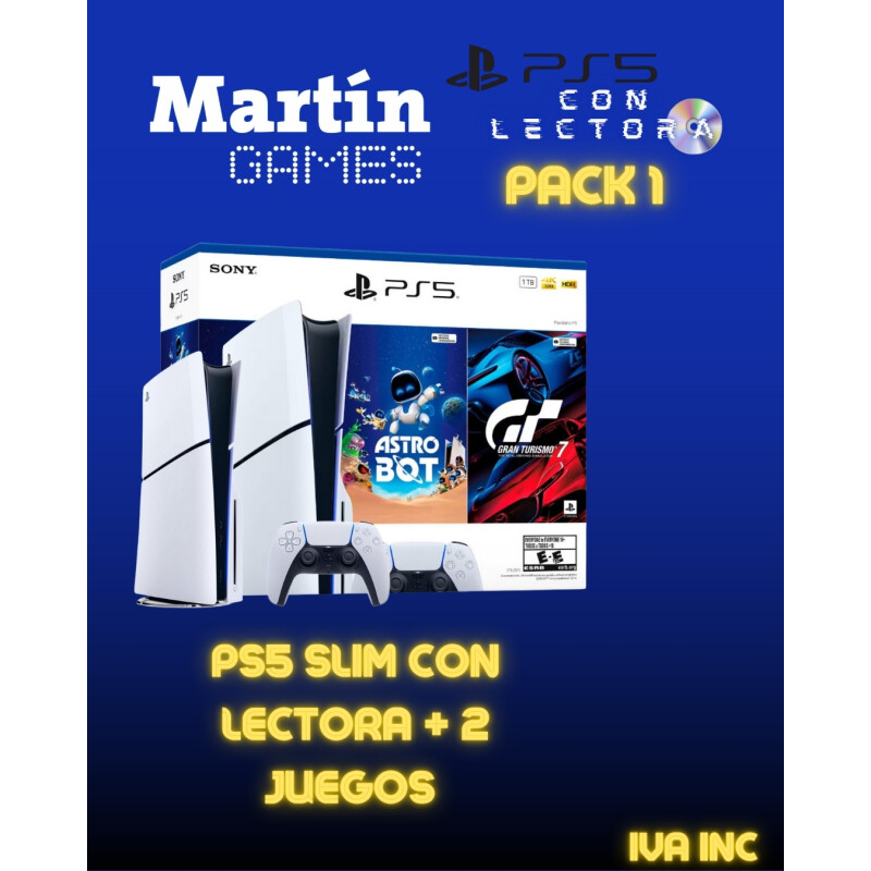 PS5 SLIM CON LECTORA 0KM + ASTROBOT + GRAN TURISMO 7 PS5 SLIM CON LECTORA 0KM + ASTROBOT + GRAN TURISMO 7