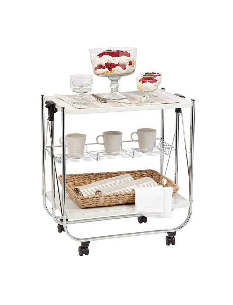 CARRITO PLEGABLE 3NIVELES 40x63x70CM BLANCO Y METAL CARRITO PLEGABLE 3NIVELES 40x63x70CM BLANCO Y METAL