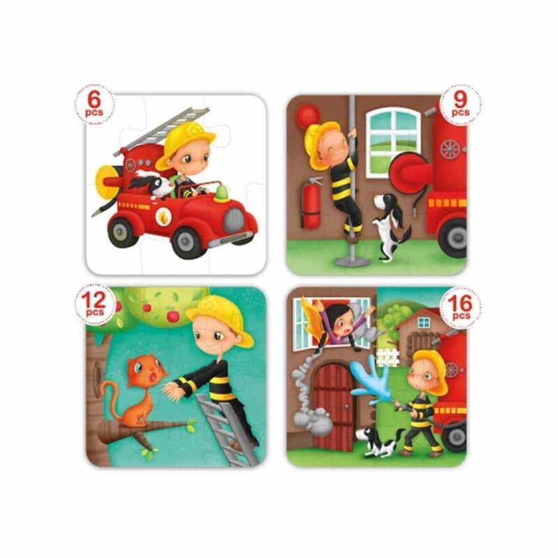 Puzzle 4 en 1 Eureka 43 pzas Bombero