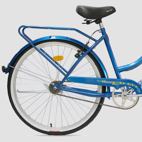 Bicicleta Peretti Urbana Full Dama R26 c/ Canasto Parrilla Blanco/azul