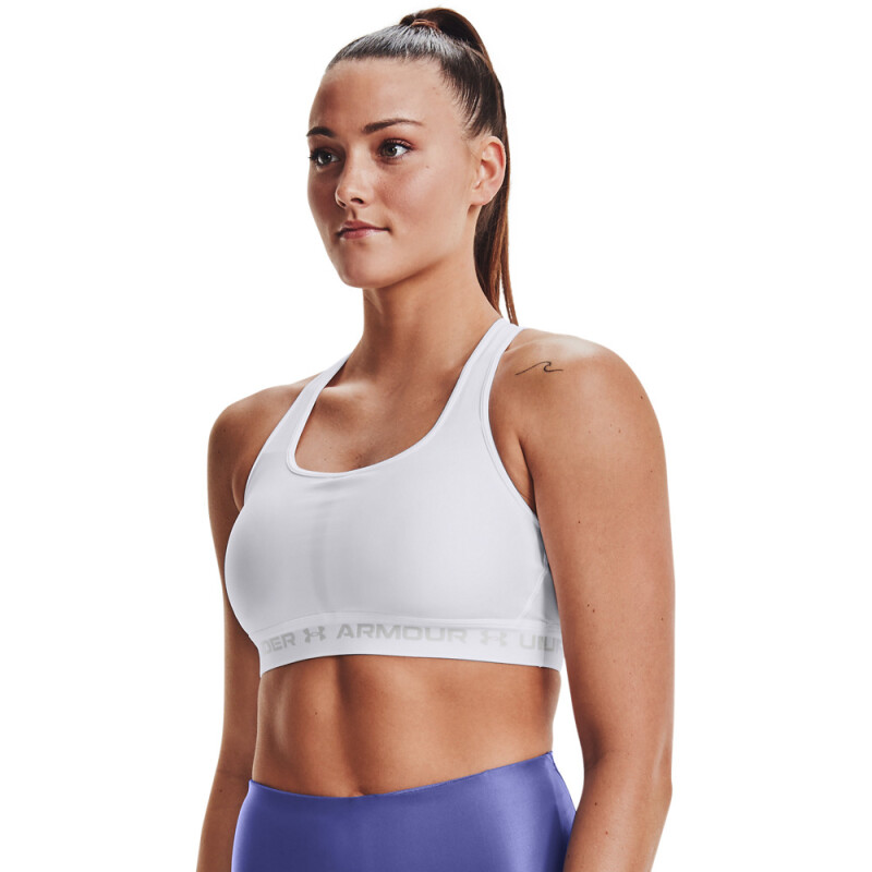 UA Crossback Mid Bra-PPL WHT-100