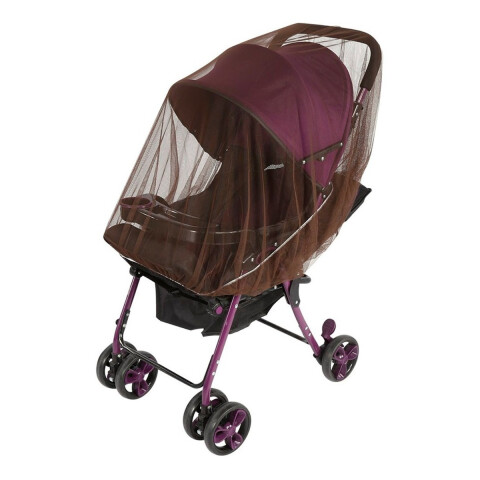 Tul Mosquitero Protector P/ Coche Bebe Ajustable Cuna Variante Color Marrón