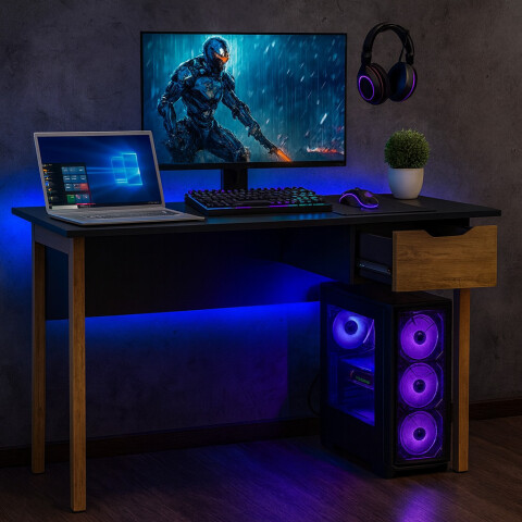 Escritorio Mesa Gamer en madera combinada con MDP Escritorio Mesa Gamer en madera combinada con MDP
