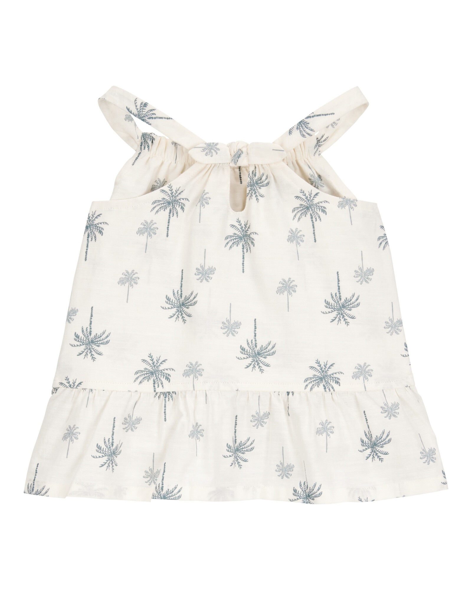 Set dos piezas de algodón, short y blusa sin mangas, diseño palmas Sin color