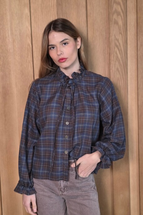Camisa Allegra Escoces Chocolate