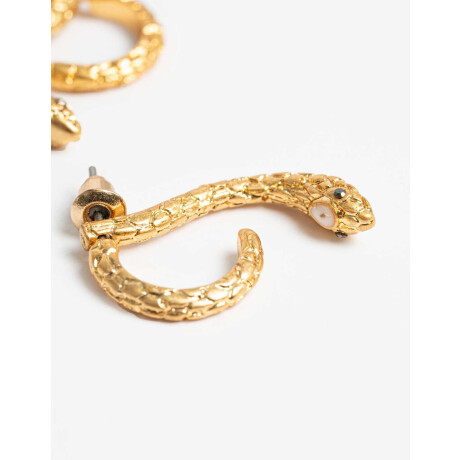 Aros De Metal Snake Dorado Oro Amarillo