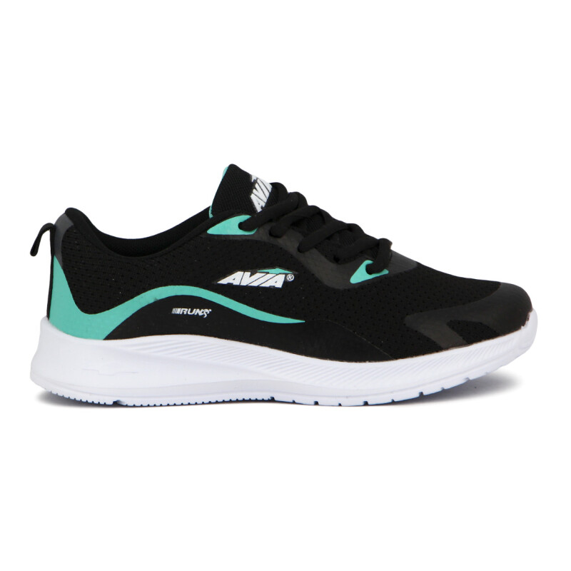 Avia Zapatillas Acordonadas Para Dama Patron- Black/mint Negro-menta