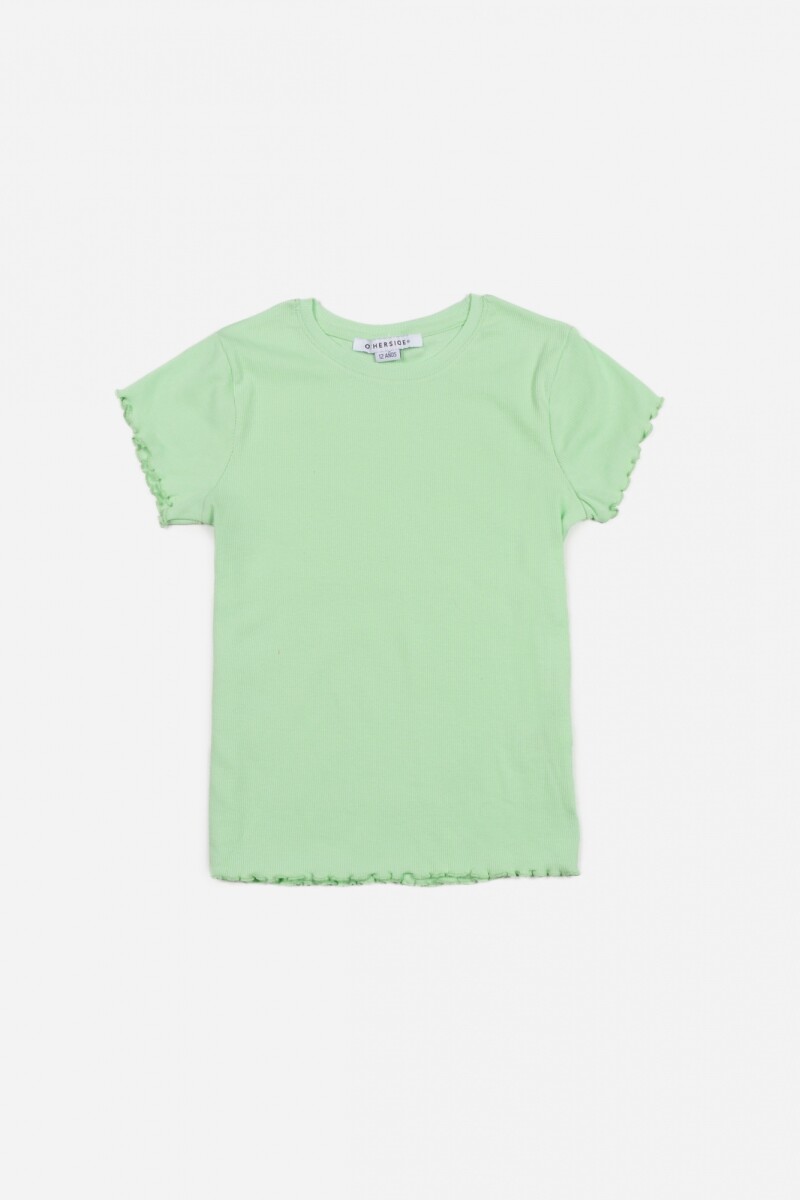 Remera en rib - Niña VERDE