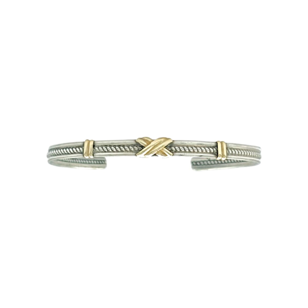 Brazalete Cruz-Plata y Oro-Sin piedra- BR5002 - sinpiedra 