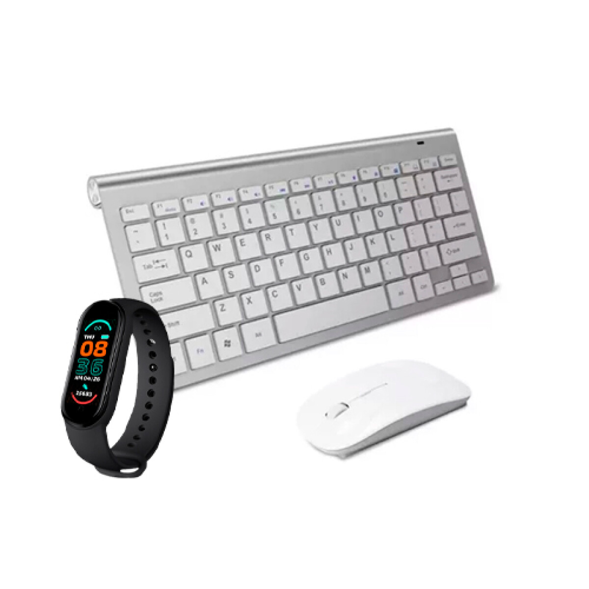 Kit Teclado + Mouse Inalambricos Wirless Finos + Smartwatch 